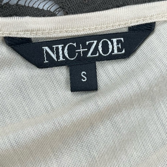 Nic + Zoe Dress Womens Small‎ Grey Taupe Crochet Lace Overlay Slip Asymmetrical - Picture 11 of 13